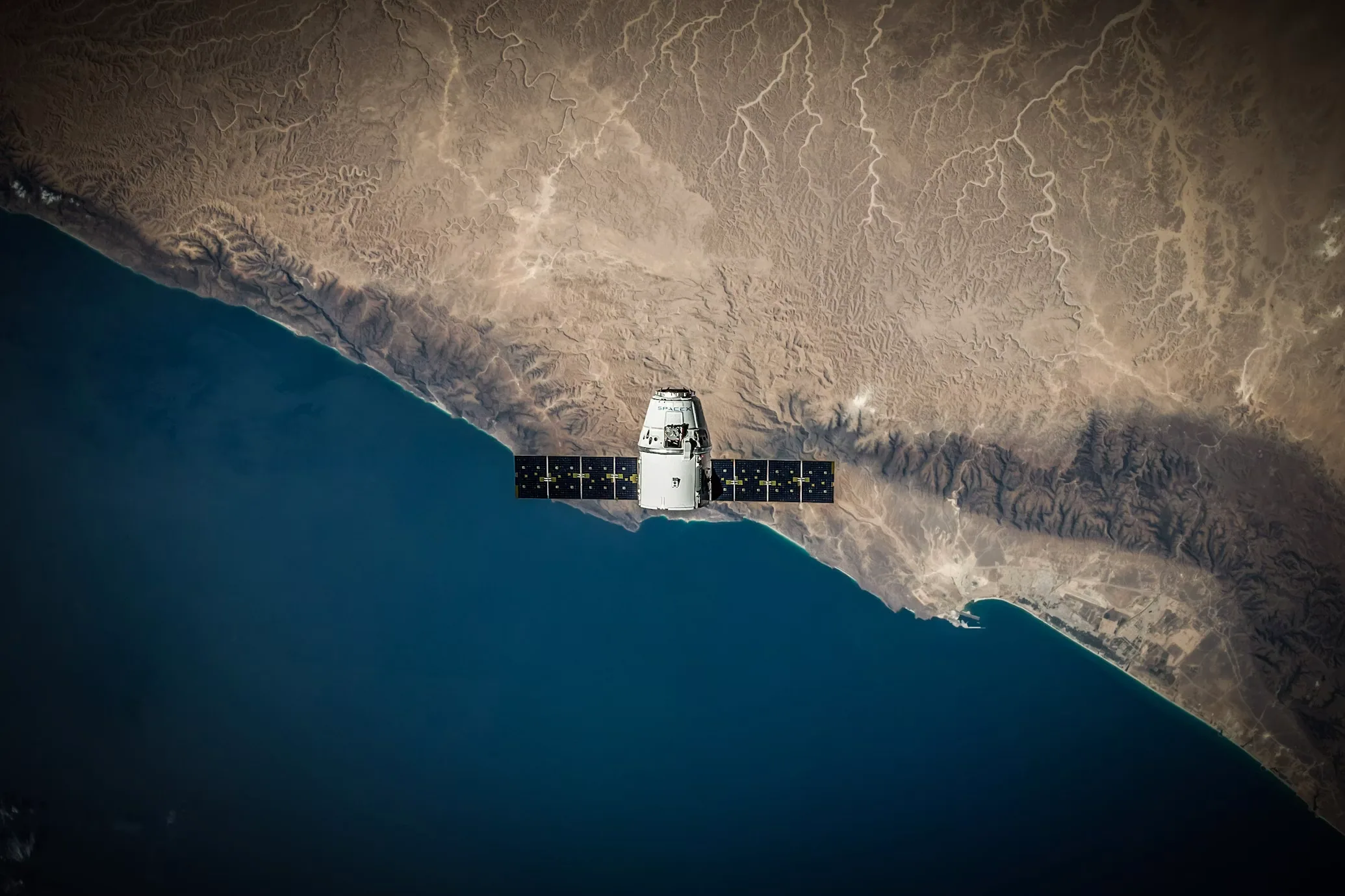 Satellite over the coast